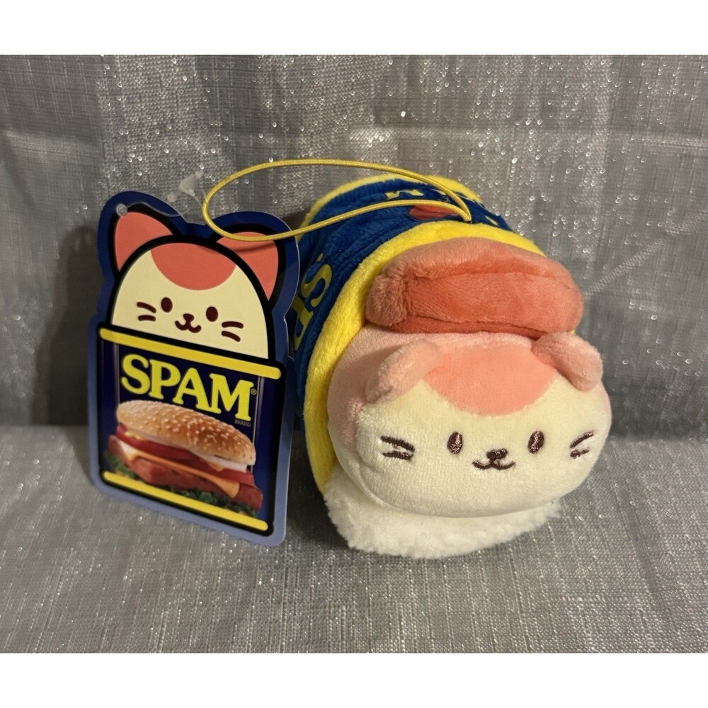 Anirollz x SPAM® 4" Kitten Character Plush Keychain Kittiroll NWT
